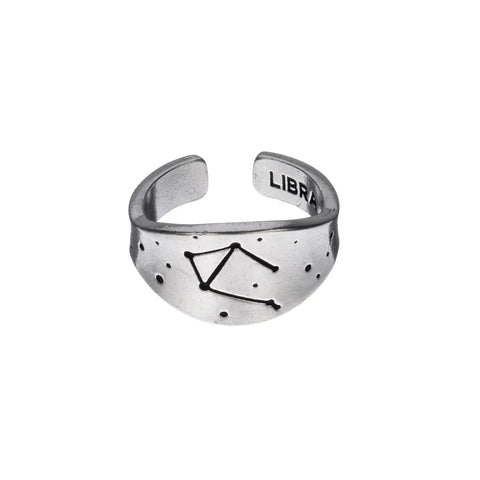 Handcrafted Libra Zodiac Ring – Recycled Pewter Celestial Jewelry | Made in USA Signature Astrology Gift Whitney Howard Designs  Zodiac Rings