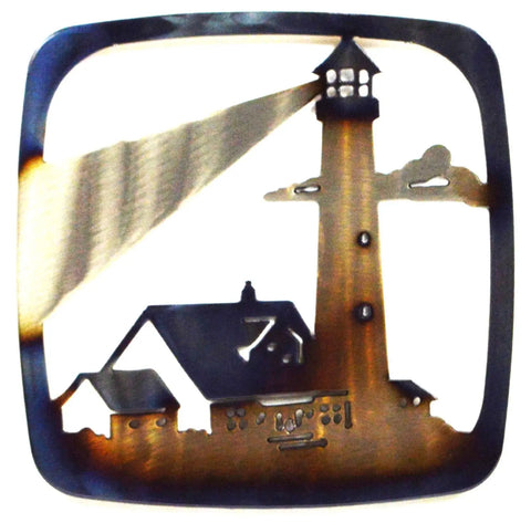 Handcrafted Lighthouse Kitchen Trivet with Heat-Treated Patina – Coastal Metal Art Decor | Made in USA Knights Home Decor  item
