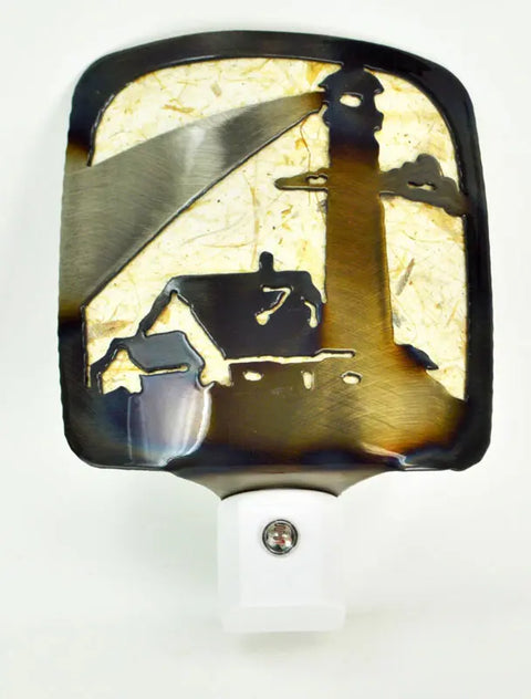 Handcrafted Lighthouse Night Light – Soft Glow Bedroom Accent | Made in USA Knights Home Decor  item