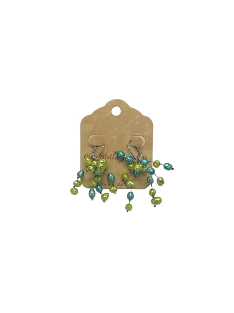 Handcrafted Lime Green and Turquoise Beaded Firework Earrings – Lightweight Leverback Jewelry | Made in USA Michelle Marie Boutique  Earrings