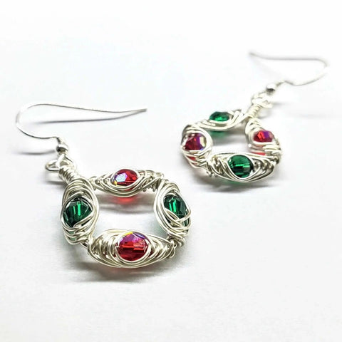 Limited Edition Red and Green Christmas Holiday Earrings Alexa Martha Designs  Earrings