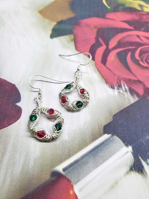 Limited Edition Red and Green Christmas Holiday Earrings Alexa Martha Designs  Earrings