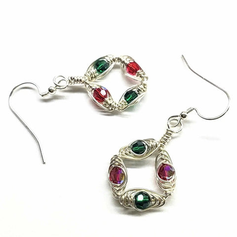 Limited Edition Red and Green Christmas Holiday Earrings Alexa Martha Designs  Earrings