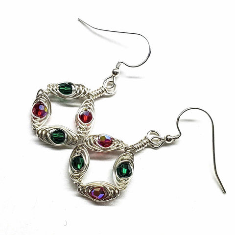 Limited Edition Red and Green Christmas Holiday Earrings Alexa Martha Designs  Earrings