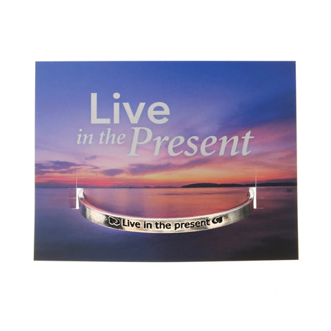 Handcrafted Live in the Present Inspirational Pewter Cuff Bracelet – Eco-Friendly Jewelry | Made in USA Whitney Howard Designs  Cuff Bracelets