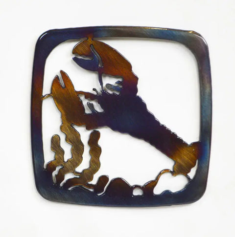 Handcrafted Lobster Metal Coaster – Heat Resistant Table Accent | Made in USA Durable Coastal Decor Knights Home Decor  item