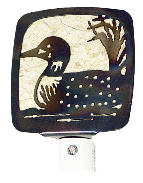 Handcrafted Loon-Themed Night Light – Rustic Folk Art Glow | Made in USA And Family-Owned Knights Home Decor  item