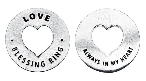 Handcrafted Love Blessing Ring Charm 1 Inch – Inspirational Heart Pewter Token | Made in USA Whitney Howard Designs  Blessing Ring