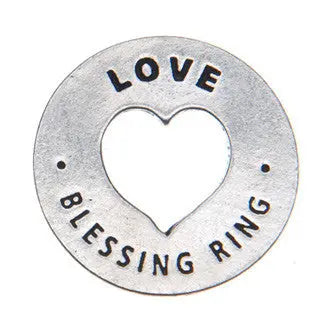 Handcrafted Love Blessing Ring Charm 1 Inch – Inspirational Heart Pewter Token | Made in USA Whitney Howard Designs  Blessing Ring