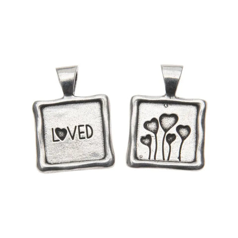 Handcrafted Loved Wax Seal Pendant Charm – Recycled Lead-Free Pewter | Made in USA Jewelry Gift Whitney Howard Designs  Wax Seals