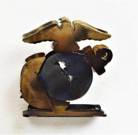 Handcrafted Marines Metal Cocktail Napkin Holder – Unique Heat-Treated Finish | Made in USA Knights Home Decor  item