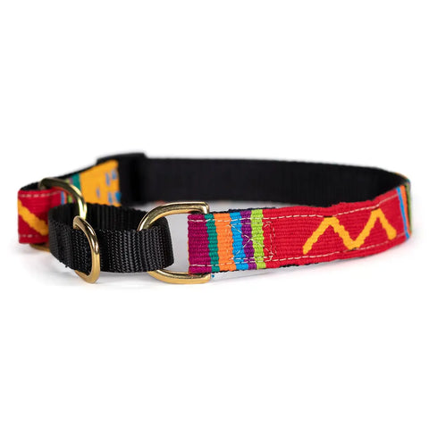 Handcrafted Martingale Dog Collar 1 Inch Wide Adjustable 11-30 Inch – Vibrant Woven Design | Made in USA Auburn Leathercrafters  item