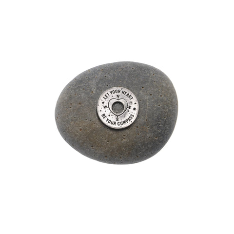 Handcrafted Meditation Stone – Let Your Heart Be Your Compass – Natural River Rock Gift | Made in USA Whitney Howard Designs  Meditation Stones