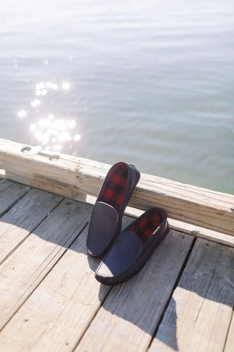 Handcrafted Men’s Lubec Moccasin Slippers – Premium Top-Grain Leather with Fleece Lining | Made in Maine USA Rogue Industries  Footwear