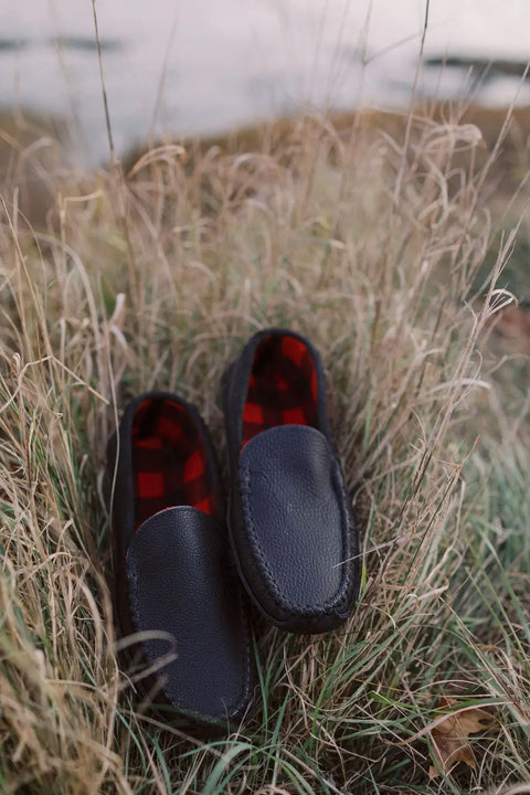 Handcrafted Men’s Lubec Moccasin Slippers – Premium Top-Grain Leather with Fleece Lining | Made in Maine USA Rogue Industries  Footwear