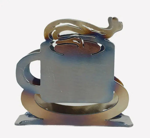 Handcrafted Metal Coffee Cup Napkin Holder – Rustic Finish – Veteran Owned | Made in USA Knights Home Decor  item