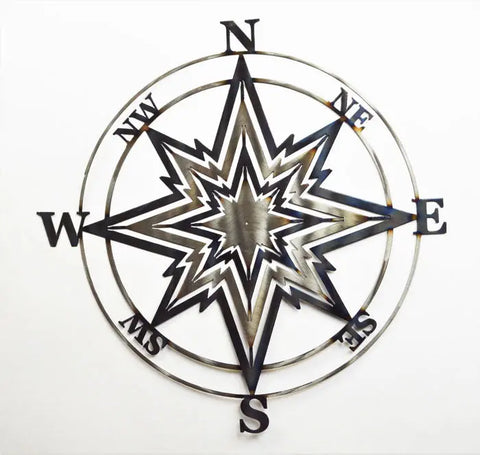 Handcrafted Metal Compass Rose Wall Art – Rustic Navigation Decor | Made in USA – Colorado Artisan Design Knights Home Decor  item