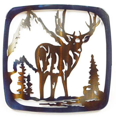 Handcrafted Metal Deer Trivet – Rustic Kitchen Decor with Mountain Design | Made in USA Knights Home Decor  item