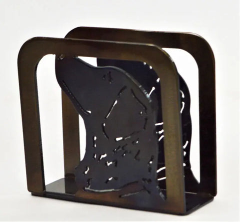 Handcrafted Metal Dog Silhouette Napkin Holder – Rustic Tabletop Organizer | Made in USA Knights Home Decor  item