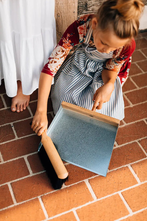 Handcrafted Metal Dustpan with Wooden Handle – Large 14x13 Inch Cleaning Tool | Made in USA by Amish Artisans Millstream Home  Homegoods