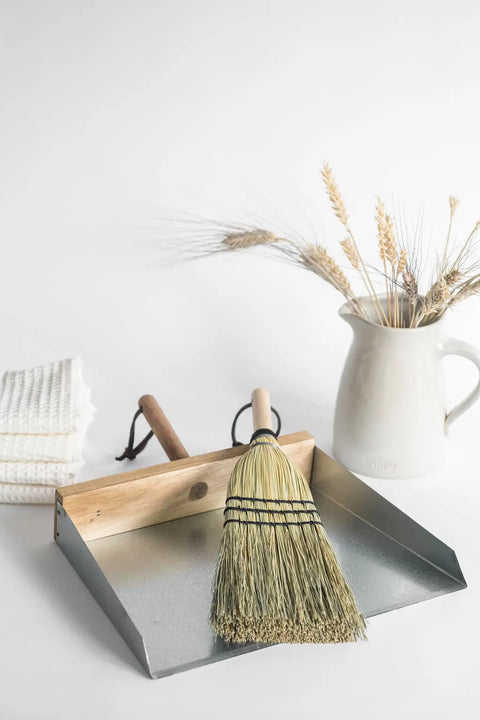 Handcrafted Metal Dustpan with Wooden Handle – Large 14x13 Inch Cleaning Tool | Made in USA by Amish Artisans Millstream Home  Homegoods
