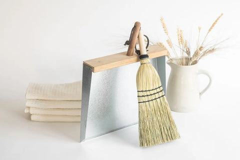Handcrafted Metal Dustpan with Wooden Handle – Large 14x13 Inch Cleaning Tool | Made in USA by Amish Artisans Millstream Home  Homegoods
