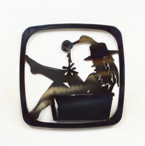 Handcrafted Metal Lady in Tub Trivet – Unique Heat-Resistant Kitchen Decor | Made in USA Knights Home Decor  item