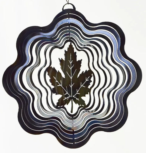 Handcrafted Metal Maple Leaf Wind Spinner – Durable Outdoor Garden Decor | Made in USA Knights Home Decor  item