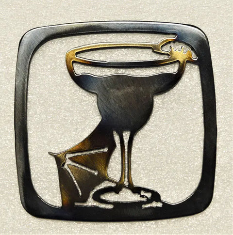 Handcrafted Metal Margarita Glass Coaster – Durable Heat Resistant Drink Accessory | Made in USA Knights Home Decor  item