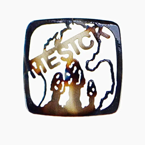 Handcrafted Metal Michigan Mesick Coaster – Heat-Treated Durable Drink Holder | Made in USA Knights Home Decor  item
