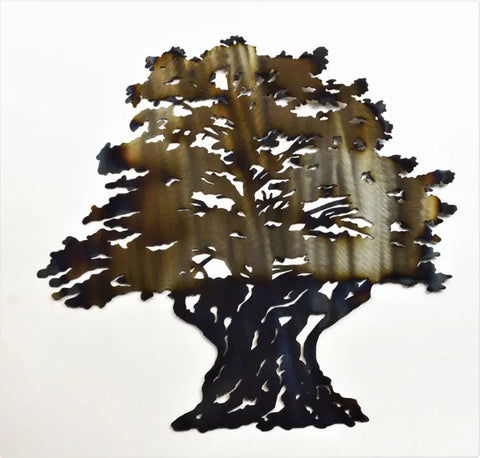 Handcrafted Metal Olive Tree Wall Art – Rustic Earth Tone Finish | Made in USA Decorative Decor Knights Home Decor  item