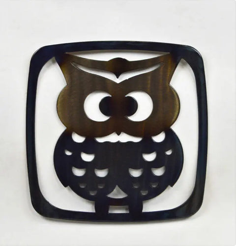 Handcrafted Metal Owl Trivet 8 Inch – Rustic Kitchen Heat Protector | Made in USA Knights Home Decor  item
