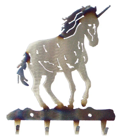 Handcrafted Metal Unicorn Key Rack – Whimsical Entryway Organizer | Made in USA Rustic Charm Knights Home Decor  item