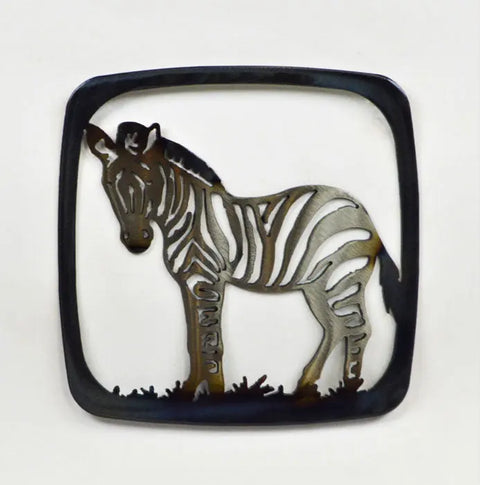 Handcrafted Metal Zebra Trivet – Unique Kitchen Hot Plate | American Made Heat Resistant Décor Knights Home Decor  item