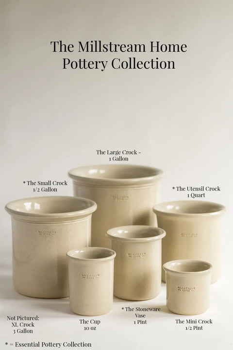 Handcrafted Mini Stoneware Crock 3.75 Inch – Durable Microwave Safe Condiment Shaker | Made in USA Millstream Home  Pottery