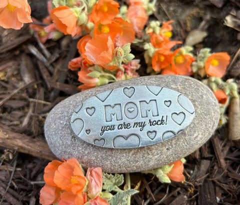Handcrafted Mom You Are My Rock Keepsake Stone – 3-4 Inch Sentimental Gift | Whitney Howard Designs Made in USA Whitney Howard Designs  Rock Garden