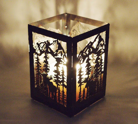 Handcrafted Moose Candle Holder – Rustic Cabin Decor – Unique Forest Silhouette | Made in USA Knights Home Decor  item