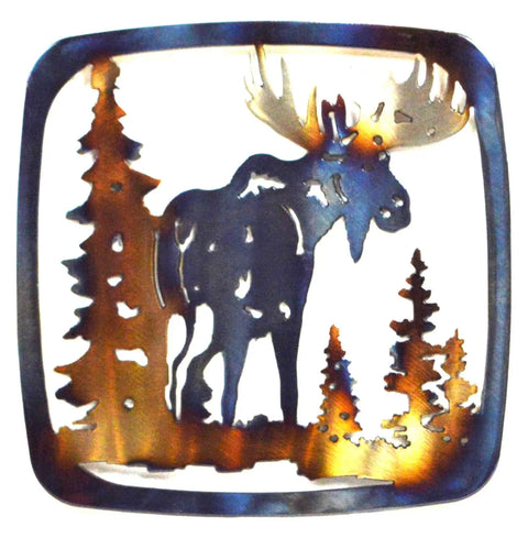 Handcrafted Moose Metal Trivet – Rustic Heat-Treated Surface Protector | Made in USA Knights Home Decor  item