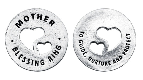 Handcrafted Mother Blessing Ring Charm – Recycled Pewter 1 Inch Token | Made in USA Keepsake Gift Whitney Howard Designs  Blessing Ring