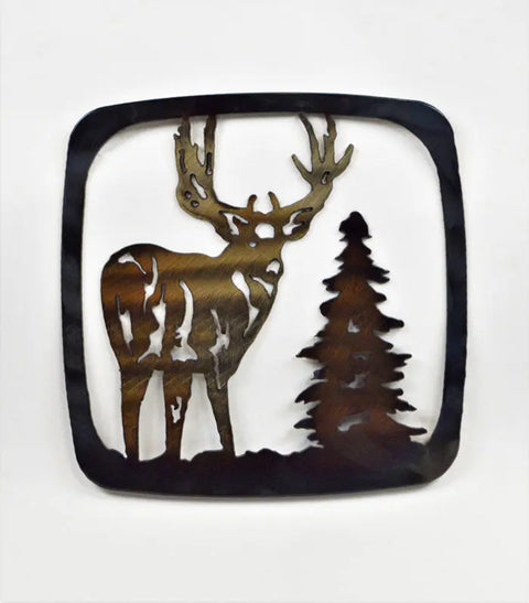 Handcrafted Mule Deer Cast Iron Trivet – Rustic Kitchen Heat Protector | Made in USA Knights Home Decor  item