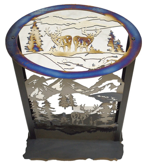 Handcrafted Mule Deer Mountain Metal Accent Table – Rustic Lodge Decor | Made in USA Knights Home Decor  item