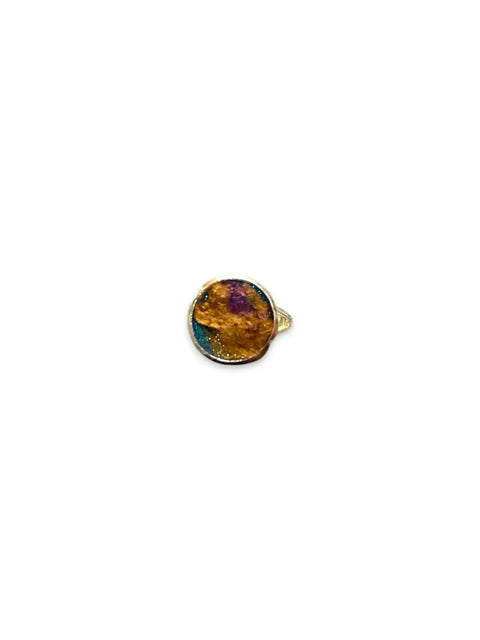 Handcrafted Multicolor Resin Statement Rings – Artistic Metal Band Jewelry | Made in USA Bold Artistic Resin Inlay Accessory Michelle Marie Boutique  Ring