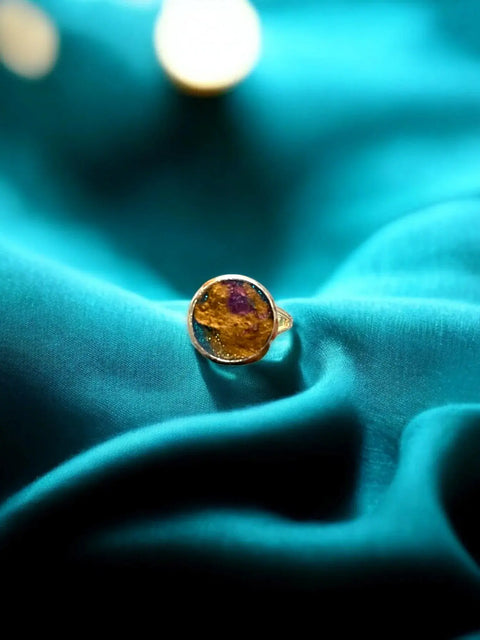 Handcrafted Multicolor Resin Statement Rings – Artistic Metal Band Jewelry | Made in USA Bold Artistic Resin Inlay Accessory Michelle Marie Boutique  Ring