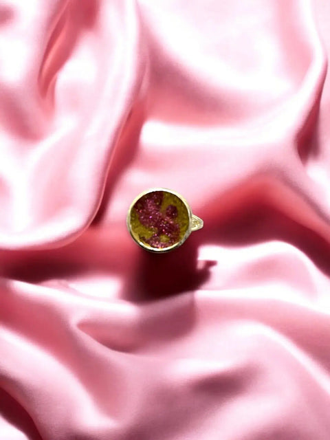 Handcrafted Multicolor Resin Statement Rings – Artistic Metal Band Jewelry | Made in USA Bold Artistic Resin Inlay Accessory Michelle Marie Boutique  Ring