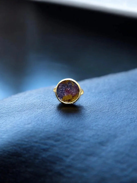 Handcrafted Multicolor Resin Statement Rings – Artistic Metal Band Jewelry | Made in USA Bold Artistic Resin Inlay Accessory Michelle Marie Boutique  Ring