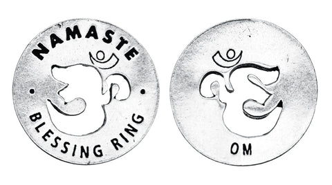 Handcrafted Namaste Blessing Ring Charm 1 Inch – Recycled Lead-Free Pewter | Made in USA Token Whitney Howard Designs  Blessing Ring