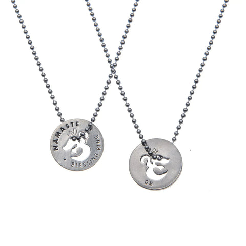 Handcrafted Namaste Blessing Ring Charm 1 Inch – Recycled Lead-Free Pewter | Made in USA Token Whitney Howard Designs  Blessing Ring