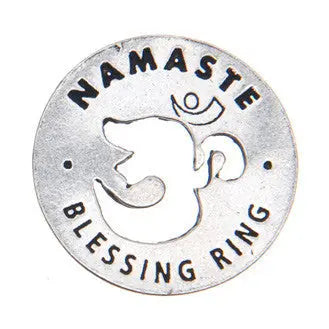 Handcrafted Namaste Blessing Ring Charm 1 Inch – Recycled Lead-Free Pewter | Made in USA Token Whitney Howard Designs  Blessing Ring