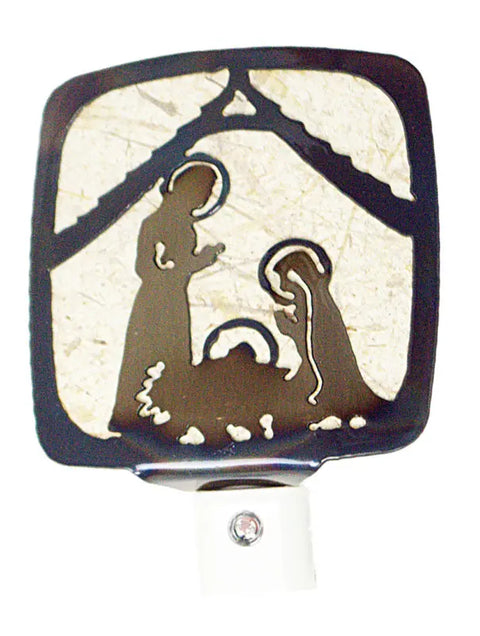 Handcrafted Nativity Scene Night Light – Light-Sensitive Christmas Decor | Made in USA Knights Home Decor  item