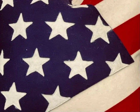 Handcrafted Old Glory Wool Throw Pillow 17 Inch – Made in USA Suede Kloth 